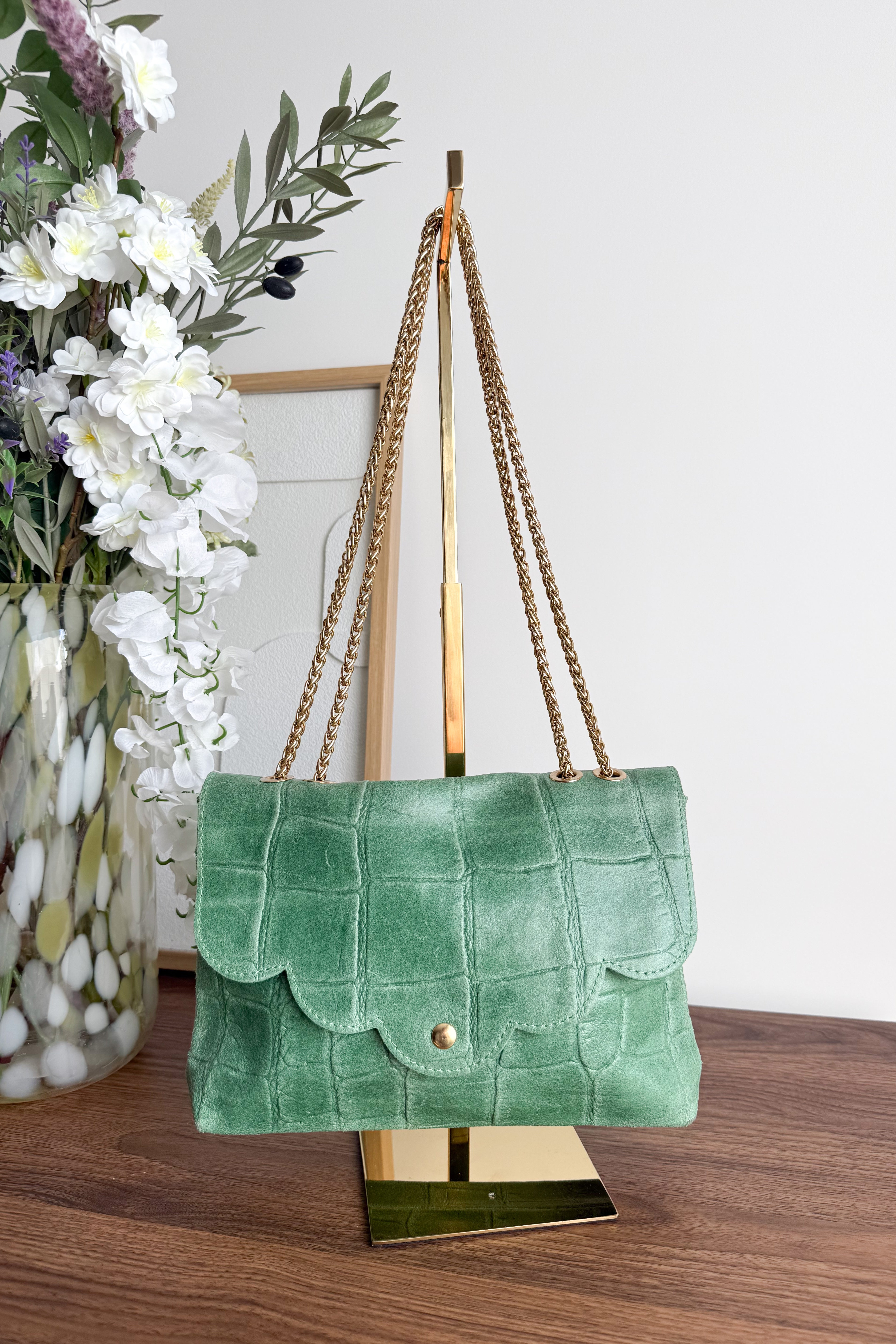 POCHETTE CUIR TEXTURÉE