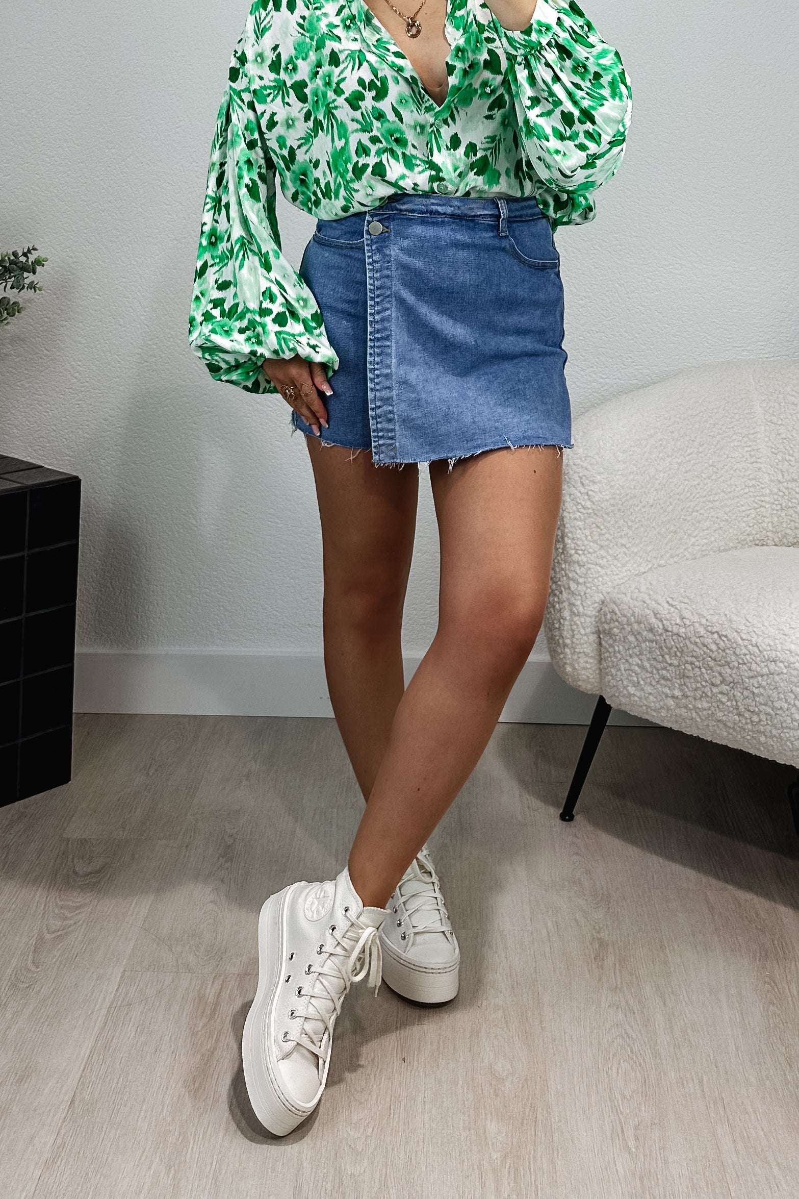 Jupe short jean ALIX - bleu