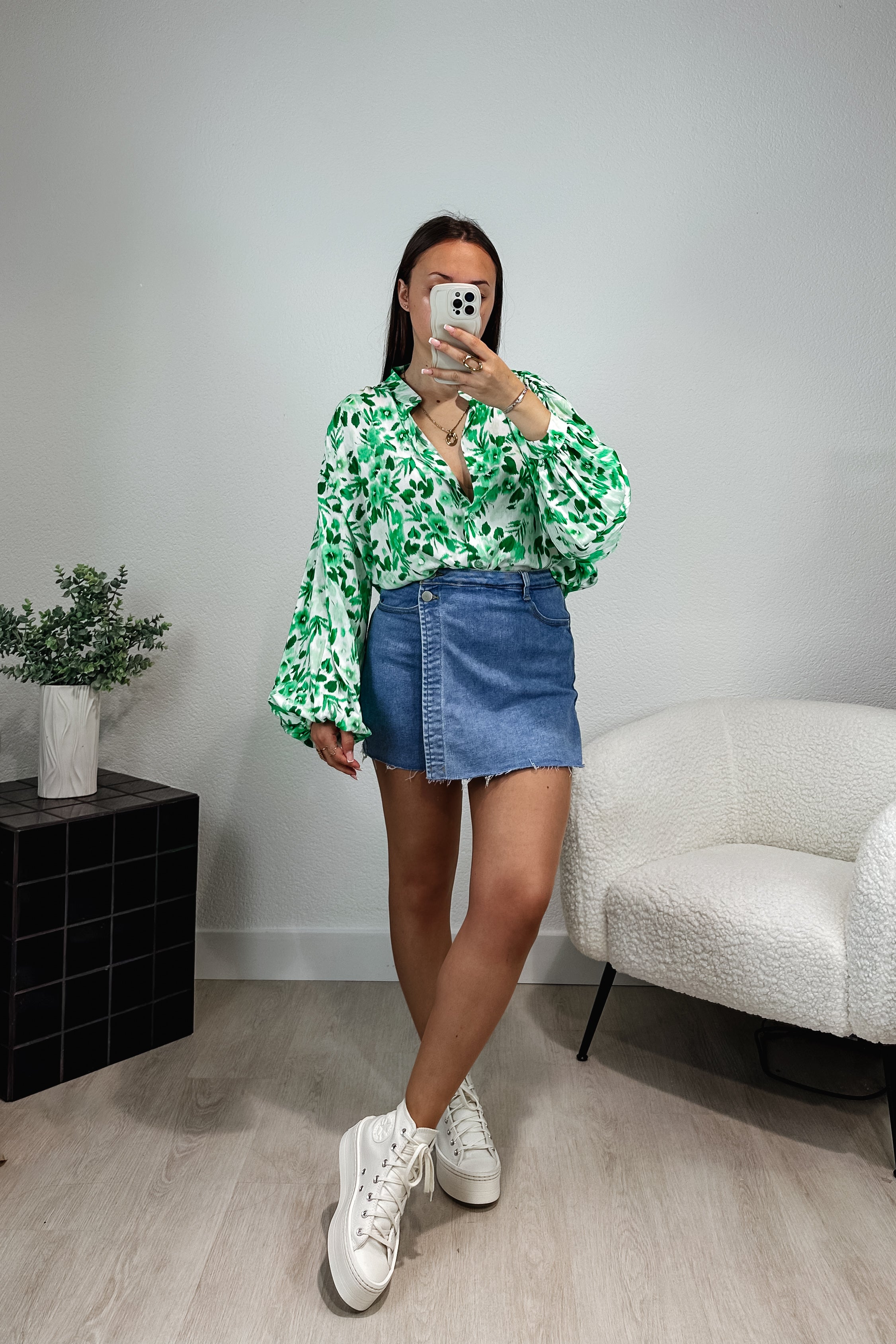 Jupe short jean ALIX - bleu