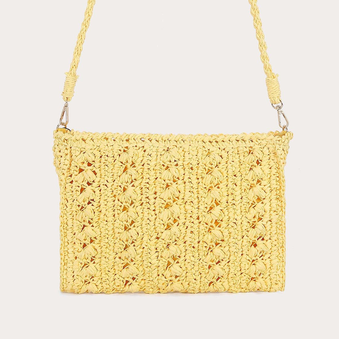 Pochette paille SUMMER - jaune