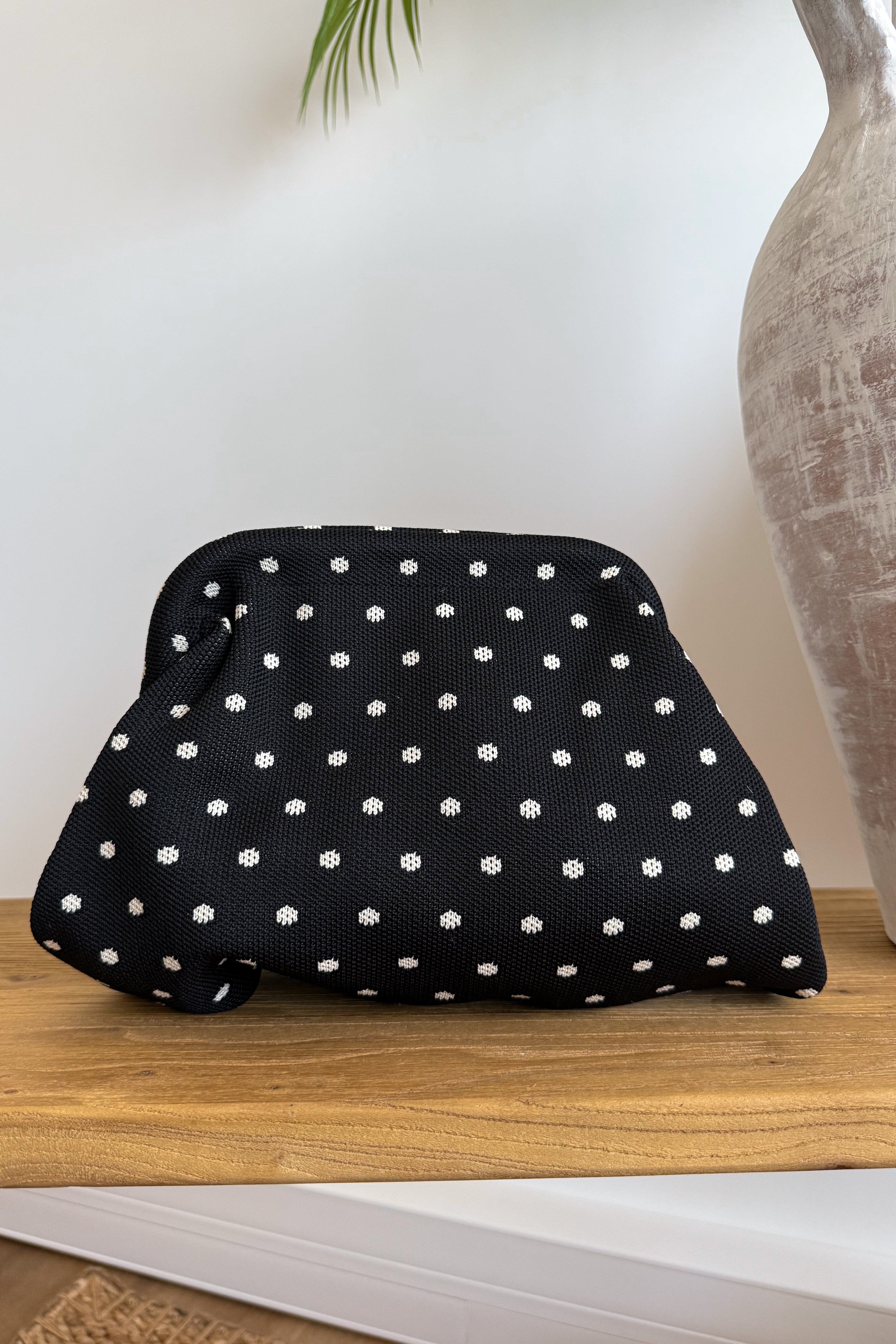 POCHETTE NOIR POIS BLANC