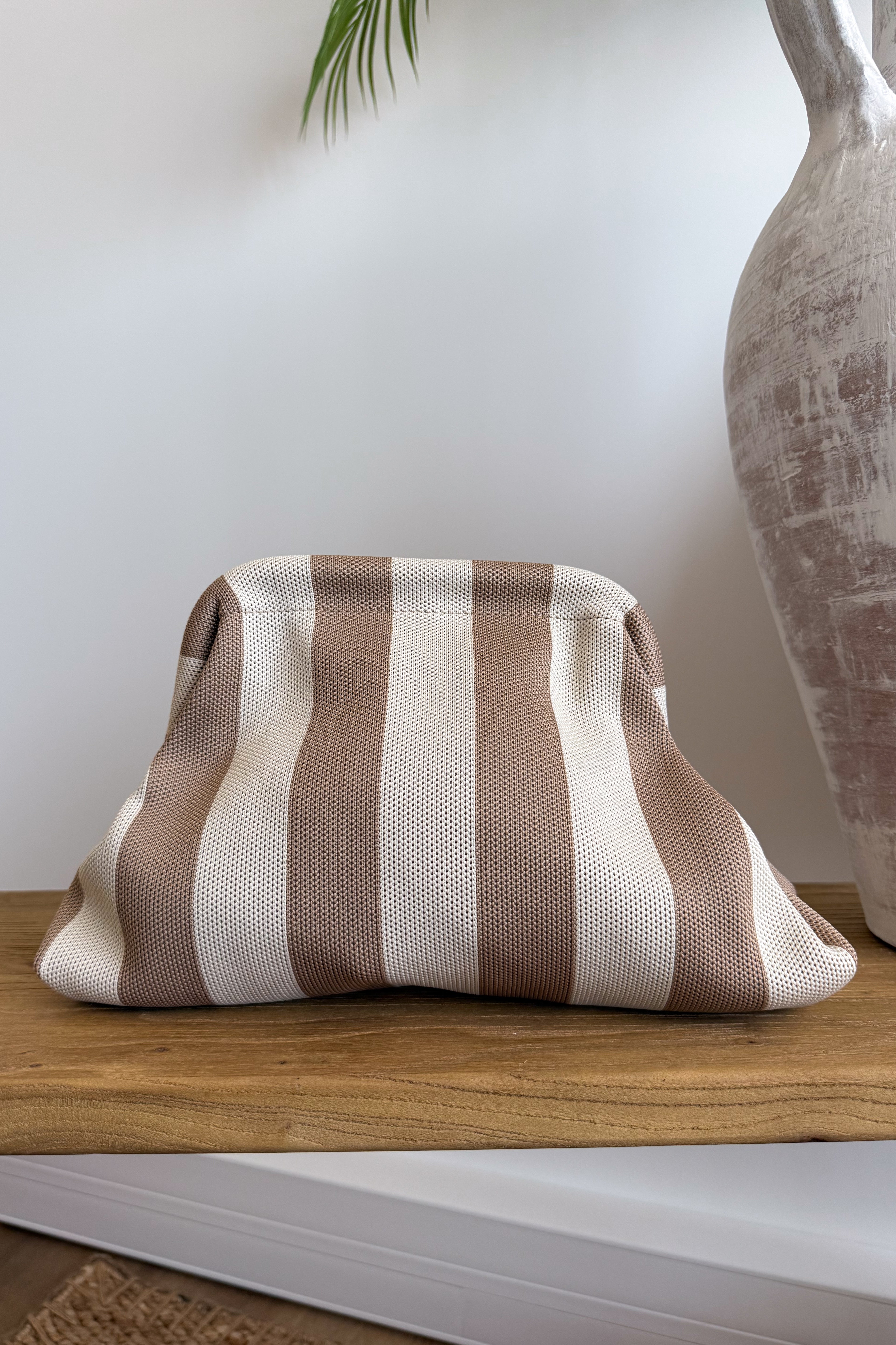 POCHETTE RAYURES BEIGE