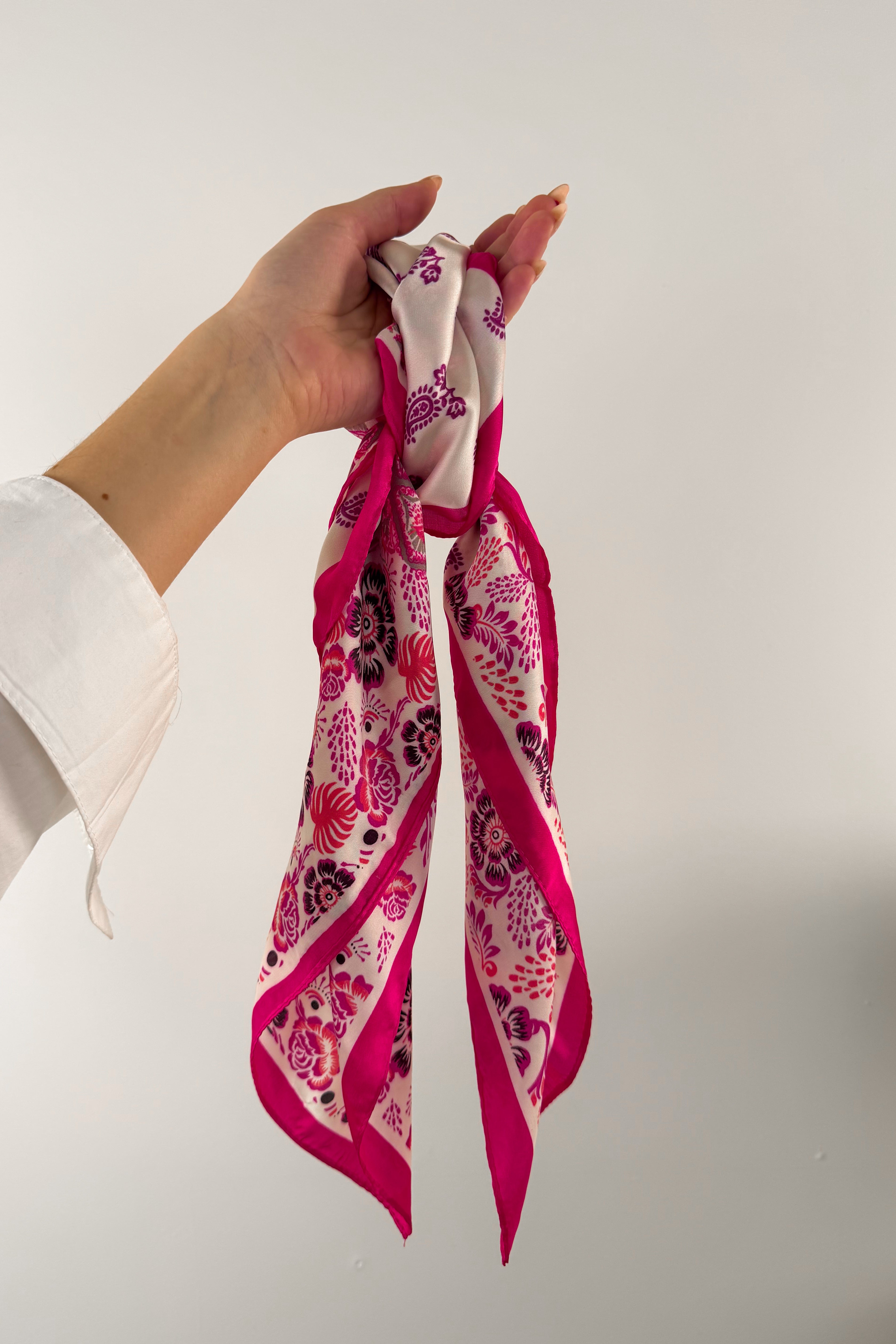 FOULARD FUSCHIA/BLANC
